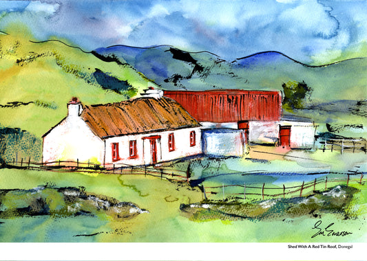 EM Emerson A4 Print Shed With A Red Tin Roof