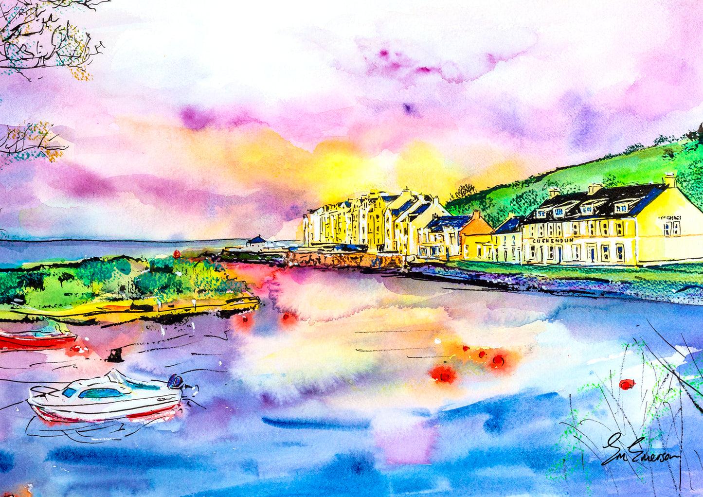 The Harbour, Cushendun Giclée Print