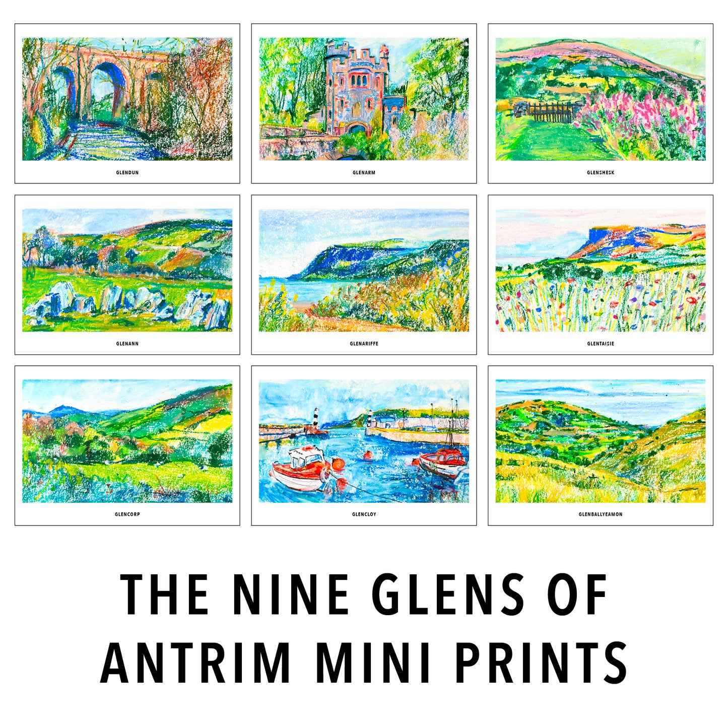 The Nine Glens of Antrim Mini Print Set