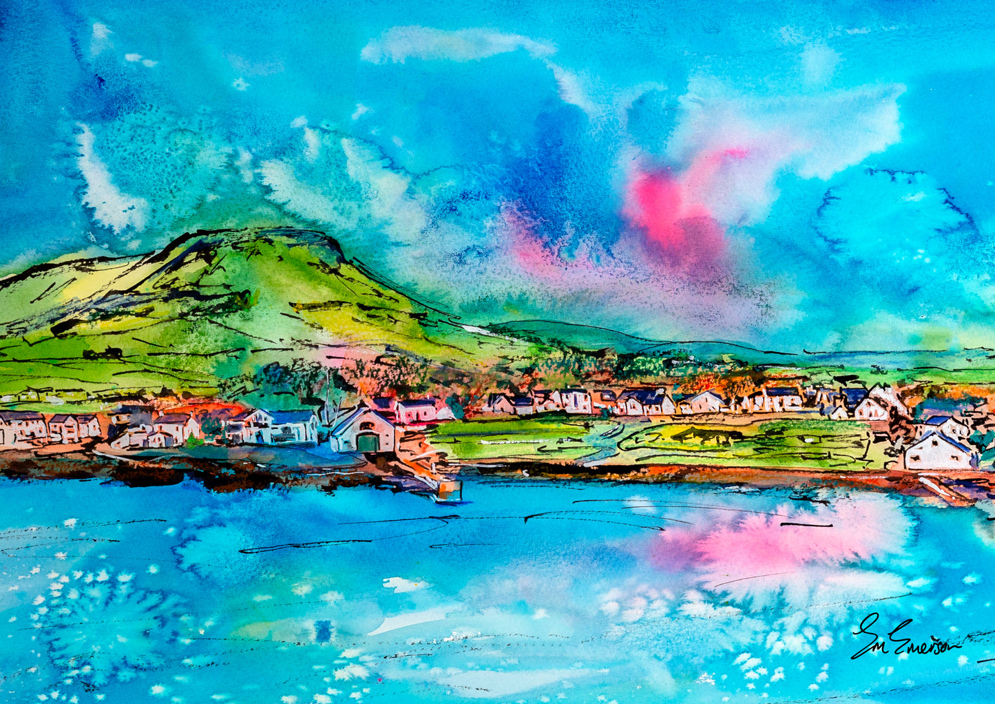 Looking Back To Redbay, Cushendall Print