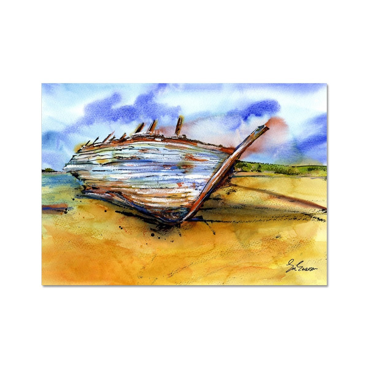 Bad Eddie's Boat, Donegal Giclée Print - EM Emerson Paintings & Prints - Posters, Prints, & Visual Artwork