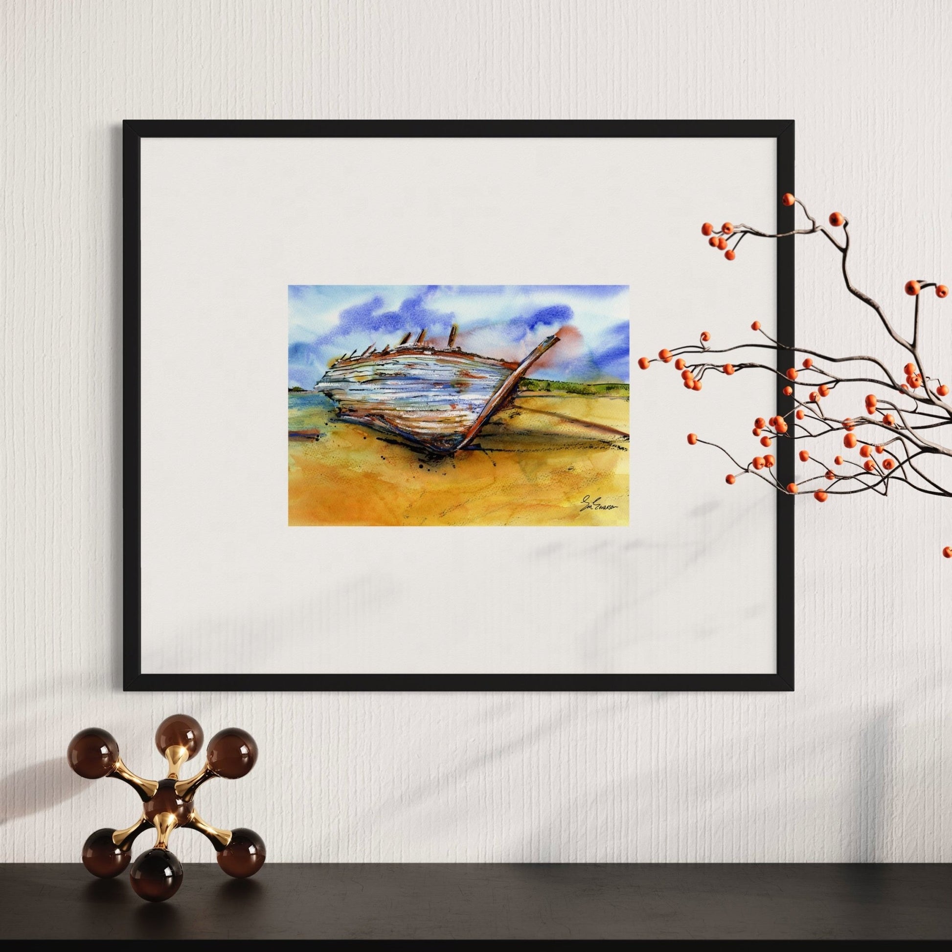 Bad Eddie's Boat, Donegal Giclée Print - EM Emerson Paintings & Prints - Posters, Prints, & Visual Artwork