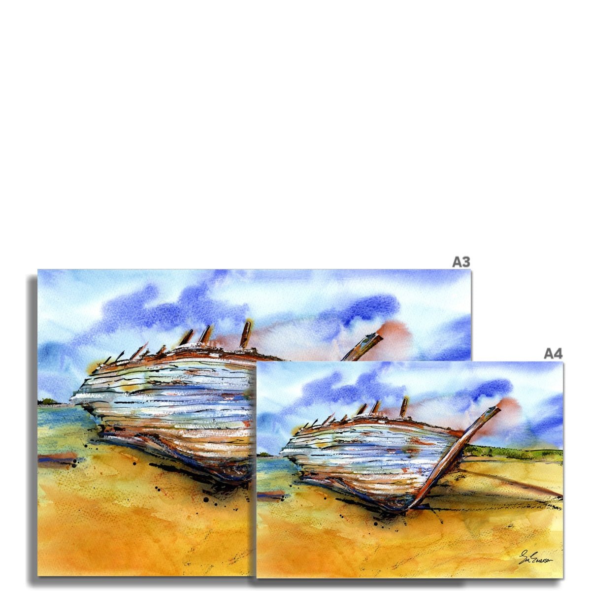 Bad Eddie's Boat, Donegal Giclée Print - EM Emerson Paintings & Prints - Posters, Prints, & Visual Artwork