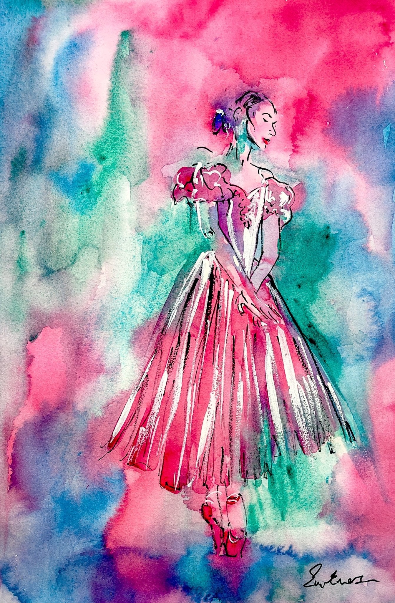 Ballerina II - EM Emerson Artist & Illustrator - Fine Art Original