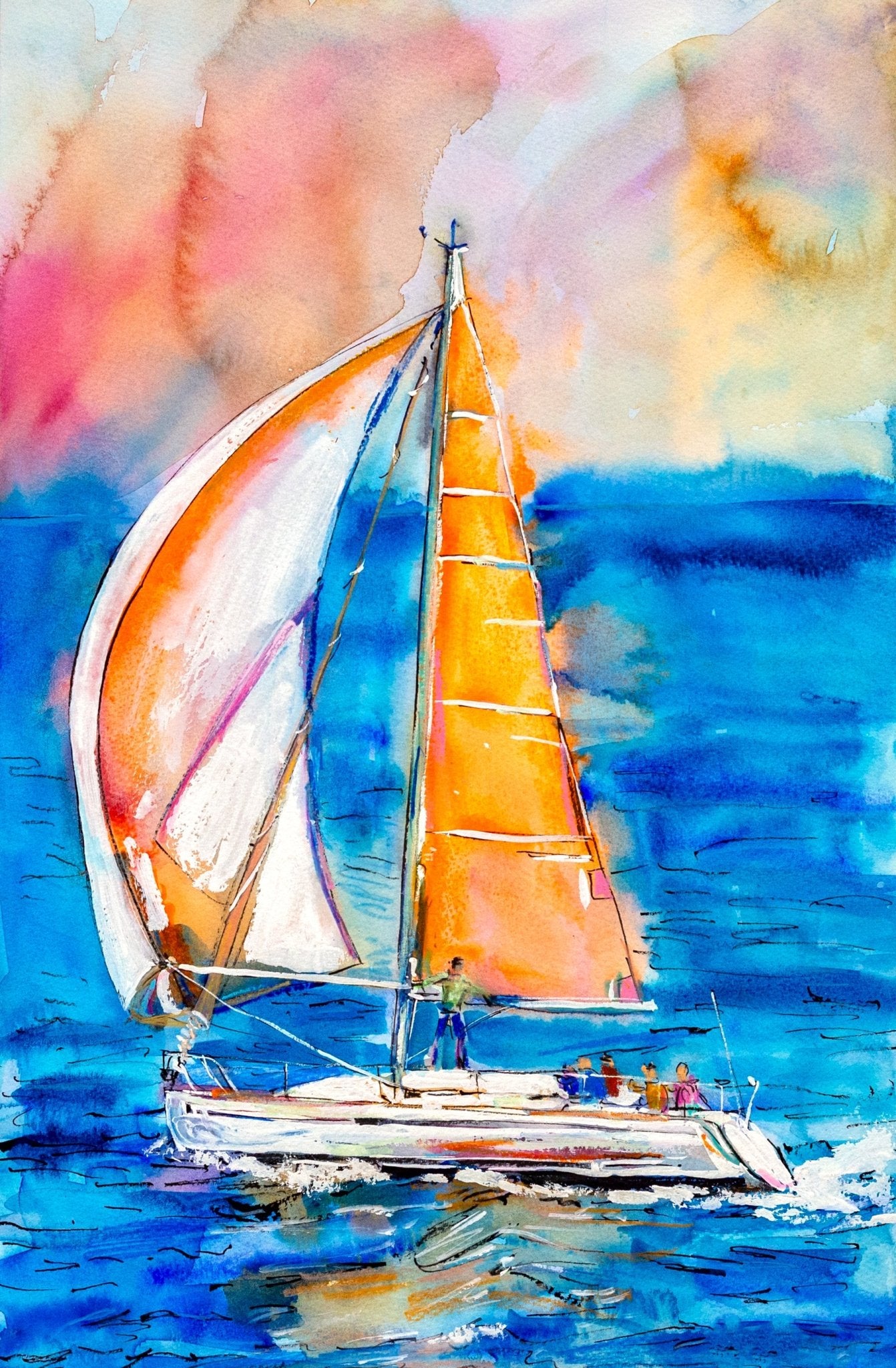 Boat Trip (7) - EM Emerson Paintings & Prints - Fine Art Original