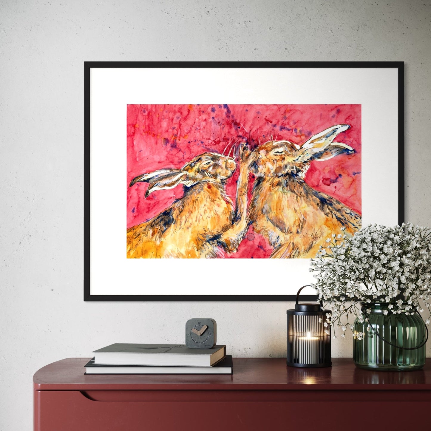 Boxing Hares - EM Emerson Paintings & Prints - Fine Art Original