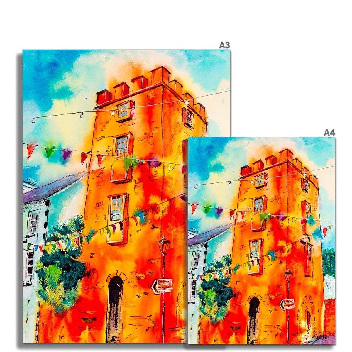 Curfew Tower, Cushendall Giclée Print - EM Emerson Paintings & Prints - Posters, Prints, & Visual Artwork