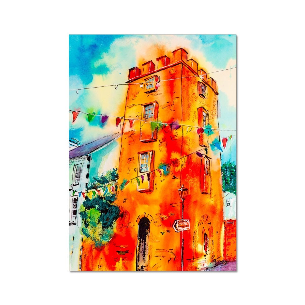 Curfew Tower, Cushendall Giclée Print - EM Emerson Paintings & Prints - Posters, Prints, & Visual Artwork