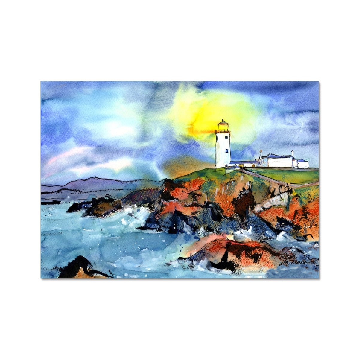 Fanad Lighthouse, Donegal Giclée Print - EM Emerson Artist & Illustrator - Posters, Prints, & Visual Artwork