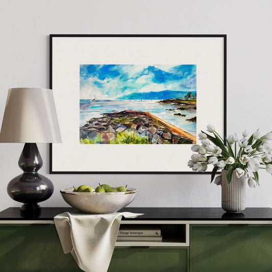 Gazing Upon the Boats and Garron Point - EM Emerson Artist & Illustrator - Fine Art Original